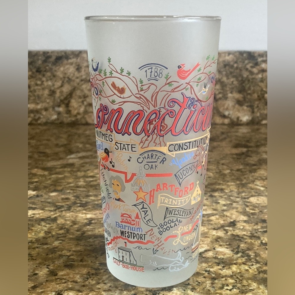 Catstudio “CONNECTICUT” Frosted Drinking Glass EUC
